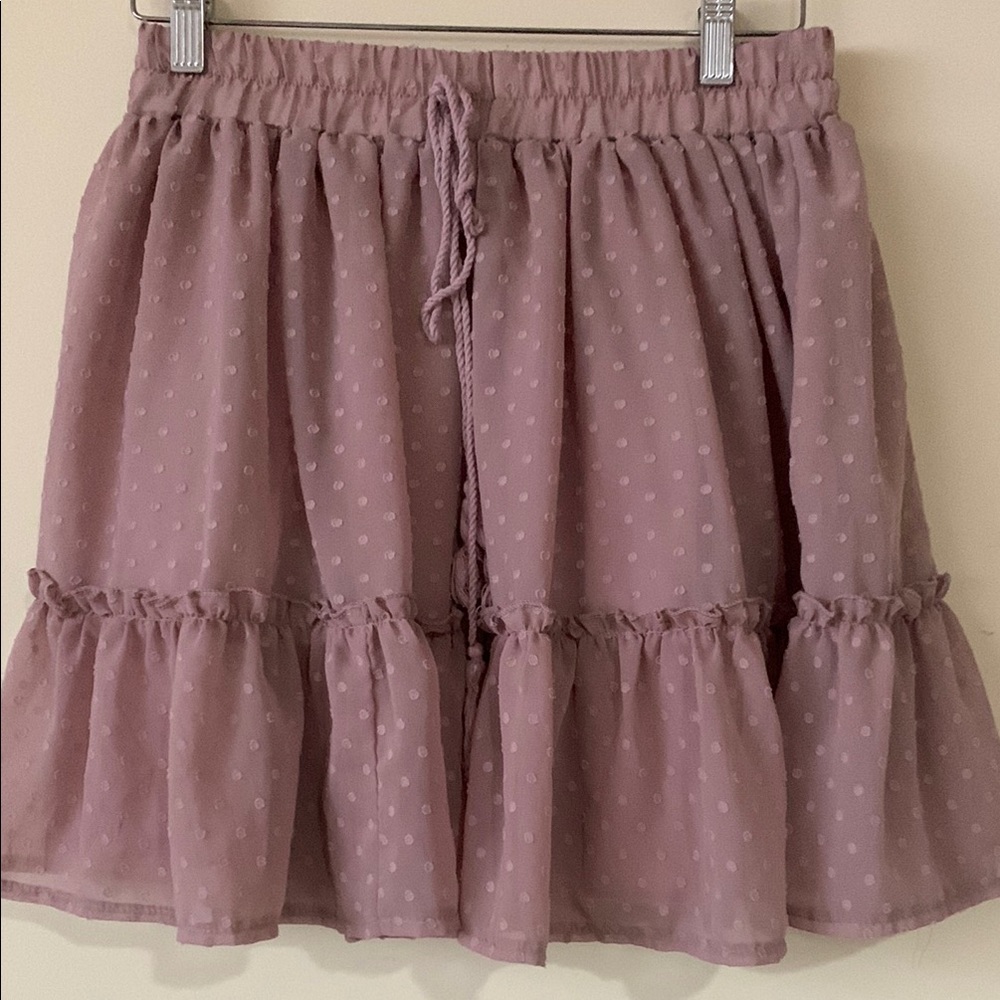 Elegant Mauve Polka Dot Skirt